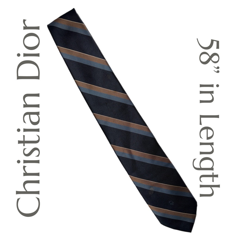 Christian Dior - Monsieur Silk Tie - Brown &‎ Blue Diagonal Stripe - Designer